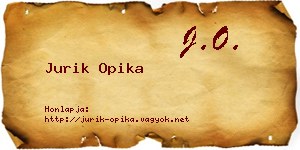 Jurik Opika névjegykártya